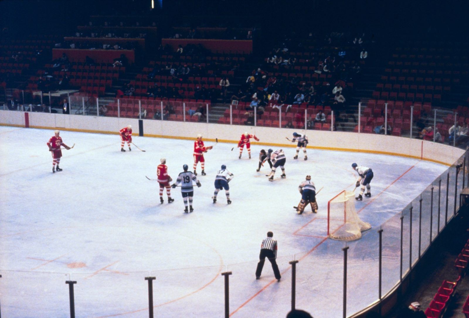 An ice hockey match at the 1980 Winter Olympics